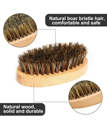 Men's Beard Brush Comb Set - 100% Boar Bristle, Wooden Portable Kit for Hair & Beard Grooming - Buy Online on GoSupps.com