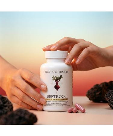 Dear Apothecary Organic Beetroot Capsules | 1300mg Beet Root Powder | Nitric Oxide Precursor | 60 Vegetarian Capsules | Non-GMO Gluten Free Vegan - Buy Online on GoSupps.com