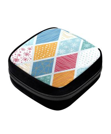 GIAPB Period Bag Sanitary Napkin Storage Bag Pad Holder for Period Makeup Pouch Colorful Plaid Color2790