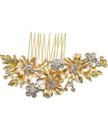 shanpu 3X Wedding Bridal Hair Combs Vintage Imitation Crystal Hairpins Prom Jewelry Gold Silver Flower Pattern Women Gold - Buy Online on GoSupps.com