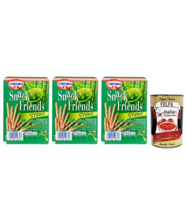 Italian Gourmet E.R. Cameo Snack Friends Pack of 3 Alsace-style sticks 100g + 400g box