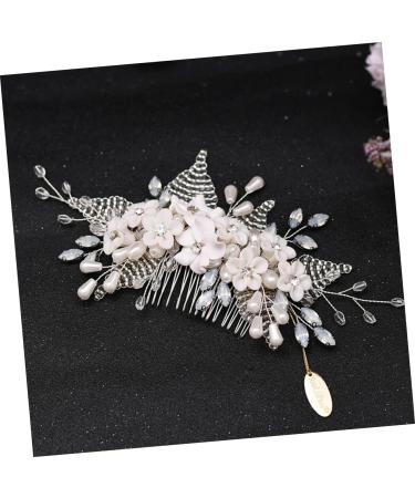 Angoily 1pc Bridal Headwear Chinese Decor Wedding Hair Clip Silver Rhinestones Bridal Hair Clip Tiara Flower Hair Comb Headdress Bride Hair Accessories Crystal Pearl Flowers - Buy Online on GoSupps.com