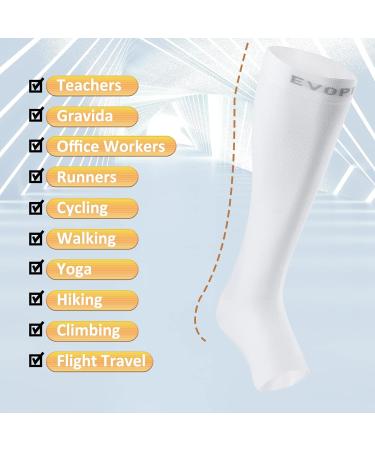 White Open Toe Compression Socks 20-30mmHg | Toeless Support for Swelling & Varicose Veins | X-Large Size - Shop Now - Buy Online on GoSupps.com