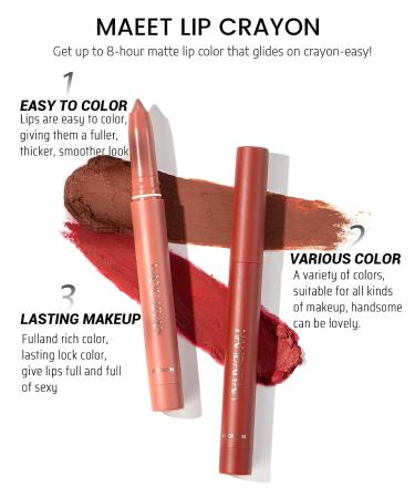 6Pcs HANDAIYAN Rotating Matte Lip Crayon Set B with Built-In Sharpener - Buy Online on GoSupps.com