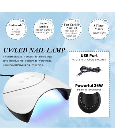 Phoenixy Gel Nail Polish Kit - 12 Pcs 10ml Set with UV LED Lamp | Aqua Dream Collection for DIY Manicure | Glossy Matte Top Coat | Nail Art Starter Kit for Women - Buy Online on GoSupps.com