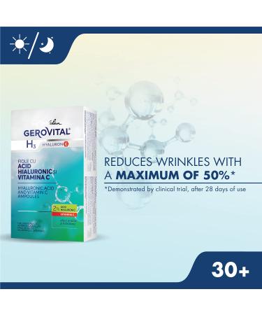 GEROVITAL HYALURON C Hyaluronic Acid Serum for Face with Vitamin C Intensive Anti-Wrinkle Face Treatment Hydrating Face Moisturizer for Normal Mixed Dry Skin 10 vials x 2 ml - Buy Online on GoSupps.com