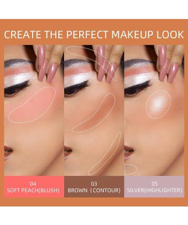 DAGEDA 3Pcs Liquid Blush, Contour, Highlighter Set - Waterproof & Long-Lasting Pearl Blush for Women - Color D - Buy Online on GoSupps.com