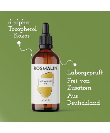 Huile de vitamine E bio pour cosm tiques - Anti-rides anti- ge - Pour le visage les cheveux et le cuir chevelu - Fabriqu e en Allemagne - Traitement nourrissant pour cuir chevelu - 50 ml - Buy Online on GoSupps.com