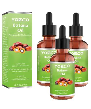 YOECO Batana Oil - 100% Organic Hair Growth Oil for Men & Women | Promotes Hair Wellness & Skin Radiance | Smooth & Nourish (3x2.0 Oz - Buy Online on GoSupps.com