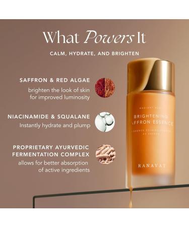 RANAVAT Radiant Rani Brightening Saffron Facial Essence - Hydrating Milk Toner Formulated with Niacinamide & Squalane to Moisturize & Calm Skin - Helps Improve The Appearance of Dark Spots (100ml) - Buy Online on GoSupps.com