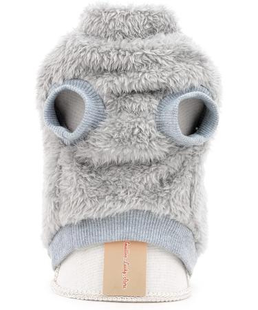 Smalllee Lucky Store Sherpa Fleece Turtleneck Sweater Vest for Small Dogs & Cats - Warm Autumn Winter Clothing in Gray D-Ring Design - Buy Online on GoSupps.com