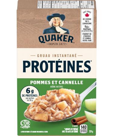 Quaker High Protein Apples & Cinnamon Instant Oatmeal Cereal 6 Packets 228 g Apple Cinnamon 228 g (Pack of 1) - Buy Online on GoSupps.com
