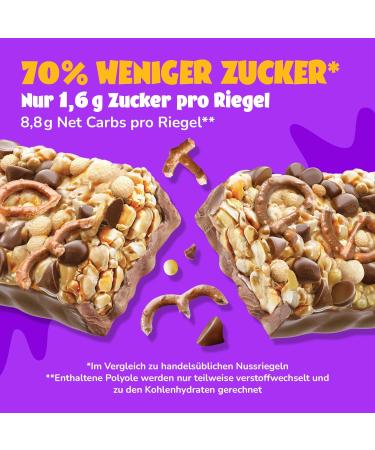 AHEAD Cereal Nut Bars 70% less Sugar* | Chocolate coated Keto Bars 0g added sugar - 12x35g - With Cashew Pretzel & Dark Chocolate - Gluten Free Keto Snacks for Diabetics Cashew Pretzel 12 count (Pack of 1) - Buy Online on GoSupps.com