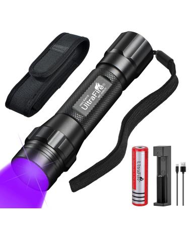 ULTRAFIRE UV Torch 395-405nm Blacklight Ultraviolet Light Single Mode Zoomable UV Flashlight for Pet Stains Urine Resin Curing Currency Scorpion - Buy Online on GoSupps.com