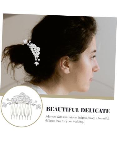Mikinona Bangs Comb Bride Hair Accessories Wedding Floral Headpiece Bride Wedding Hair Comb Wedding Hair Decor Rhinestone for Hair Flower Side Comb Flower Hair Side Comb Aluminum Alloy - Buy Online on GoSupps.com