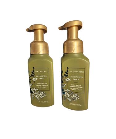 Bath & Body Works Foaming Hand Soap Set of 2 8.75oz Each (Green Cypress Trails)