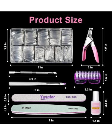Buy Ywinler Artificial Long Coffin Nail Tips - False Nails with Box Clipper & File for Perfect Manicure - International Shipping Available - Buy Online on GoSupps.com
