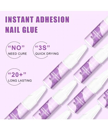 NXJ INFILILA Nail Glue - 5 PCS Strong Adhesive for Press-On Acrylic & Fake Nails - Professional Repair Glue 0.10oz - Buy Online on GoSupps.com