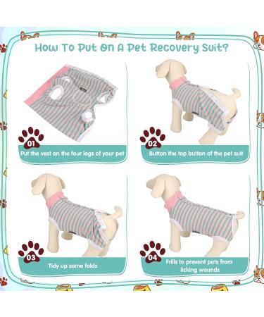 Zuimei Dog Surgery Recovery Suit Striped Dog Surgical Recovery Suit Anti-licking Dog Post Surgery Bodysuit Dog Recovery Shirt Dog Onesie Vest For Wound Protection E-Collar Alternative(Green S) pink green S - Buy Online on GoSupps.com