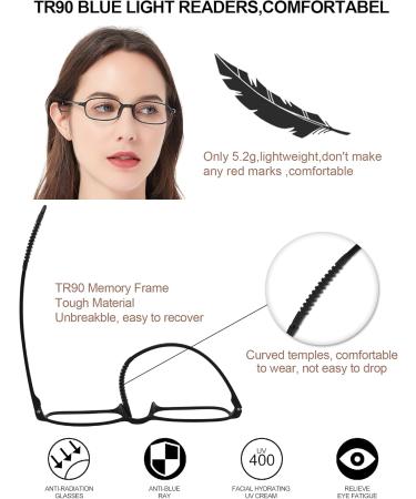 Buy OCCI CHIARI 4 Pack Blue Light Blocking Reading Glasses | UV Filter Computer Readers for Men & Women - 3.5x (Black Brown Gray Red) - International Shipping Available - Buy Online on GoSupps.com