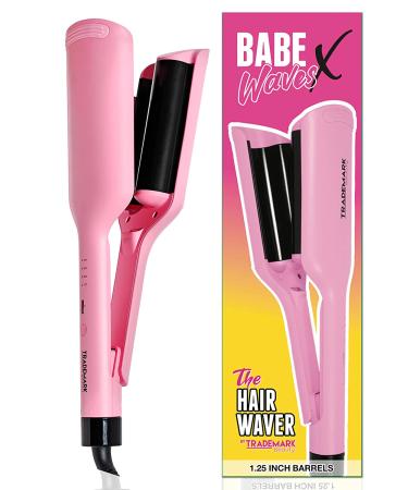 Beauty Babe Waves X 2 Barrel Curling Iron Hair Waver 1.25 inch - Adjustable Temperature Hair Curler for Beach Waves - Pink - Buy Online on GoSupps.com