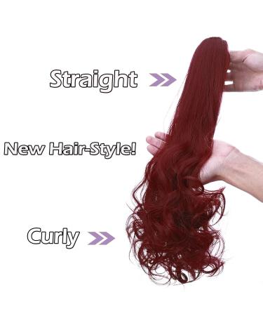Silk-Co Ponytail Extensions - 45cm Clip-In Braid Hair Soft Natural Rust Red & Dark Red 150g - Buy Online on GoSupps.com
