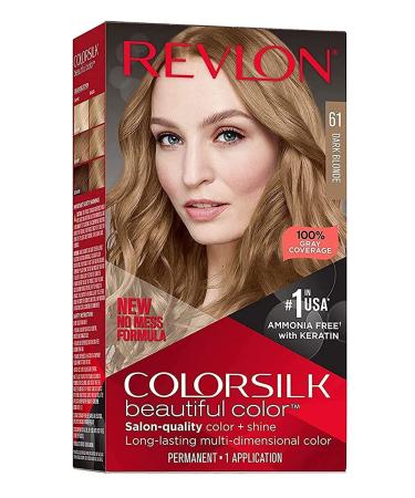 Revlon ColorSilk Permanent Hair Colour - 61 Dark Blonde Dark Blonde 1 Count (Pack of 1) - Buy Online on GoSupps.com
