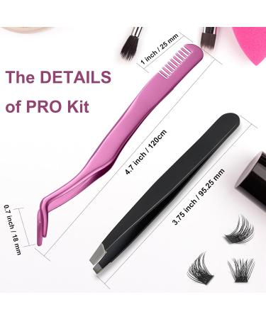 Premium Eyelash Applicator Tool Set - 1 Eyelash Applicator + 1 Eyebrow Tweezers for DIY Extensions - Perfect for Clusters - International Shipping - Buy Online on GoSupps.com