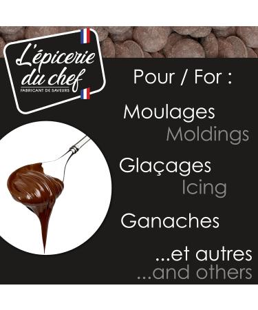  picerie du Chef EDC8632 - Dark Chocolate Pucks 500 g - Cover Chocolate for Desserts Pastries Cakes Icing - Ingredient 58% - Buy Online on GoSupps.com