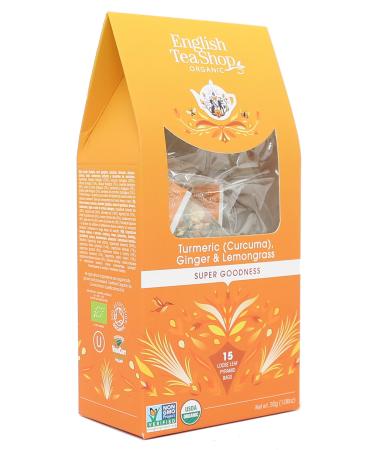English Tea Shop Organic Turmeric Ginger & Lemongrass (15 Pyramids) 30 g - Buy Online on GoSupps.com
