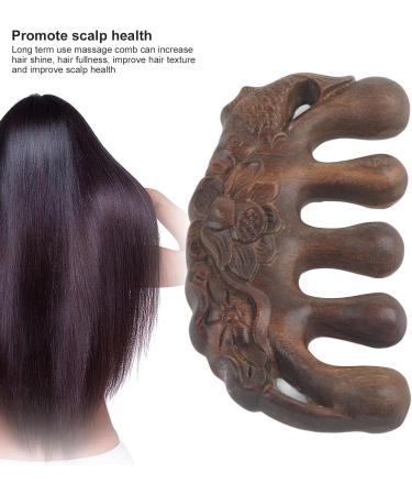 Massage Comb | Wooden Scalp & Head Massage Device | Relaxation Tool for Neck Shoulder & Hand | Green Sandalwood Wide Tooth Comb - Buy Online on GoSupps.com