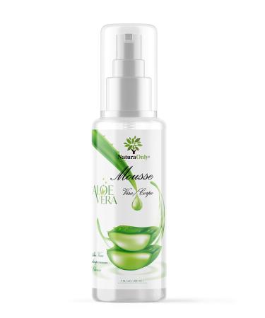 Aloe Vera Bio Mousse - Nettoyant d licat pour le visage et le corps base d'Aloe Vera biologique d'H lichryse biologique de Cardiospermum halicacabum de Panth nol et de Vitamine E.