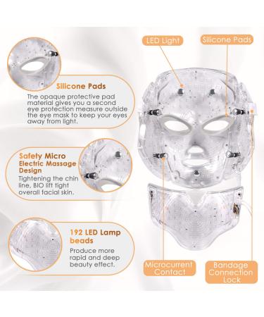 VeRosky LED Face Mask Light Therapy - 7 Color Photon Blue & Red Light Skin Rejuvenation Mask for Face and Neck - Buy Online on GoSupps.com
