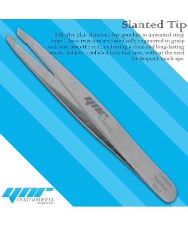 YNR Classic Eyebrow Tweezer Slanted Tip Made in German Stainless Steel | for Precision Removal of Tiny Hair | Smooth on The Skin Sharp on The Hair - Buy Online on GoSupps.com