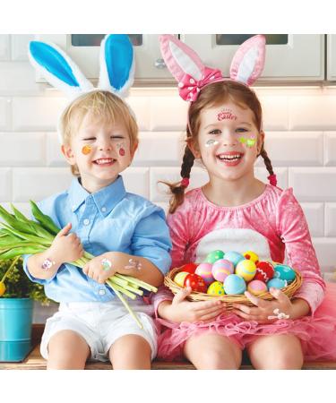 Easter Temporary Tattoos for Kids - Bunny Egg Rabbit Flower Butterflies Stickers - 10 Sheets - Easter Party Supplies & Decorations - Buy Online on GoSupps.com