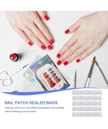 Beaupretty 50 Sets Holographic Nail Tip Bags - Resealable PVC Mini Fake Nails Storage Pouch for Manicure | International Shipping Available - Buy Online on GoSupps.com