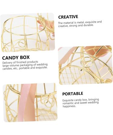 COOLHIYA Bird Cage 2pcs Box Bell Creative Treats Birdcage Wedding Sweets Birthday for Party Shaped Golden 8.3X6.7CM - Buy Online on GoSupps.com