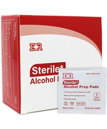 200ct Medium 2-Ply Alcohol Prep Pads | 70% Isopropyl Alcohol Wipes | Individually Wrapped Swabs by Ever Ready First Aid - Buy Online on GoSupps.com
