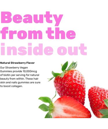 Biotin Gummies 10,000mcg for Healthy Hair, Skin & Nails - 60 Count, Non-GMO, Gluten-Free, Vegan - Vitamins for Women, Men & Kids - Buy Online on GoSupps.com