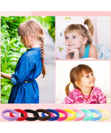 200Pcs Baby Hair Ties - 1 Inch Seamless Toddler Hair Ties for Girls and Kids - Multicolor Hair Bands in Black and Multi-Colored Assortment - Buy Online on GoSupps.com