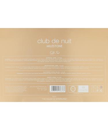 Armaf Club De Nuit Milestone 4-Piece Set for Men (3.4 Oz Eau De Parfum + 3.4 Oz Body Lotion + 1.7 Oz Body Spray + 8.4 Body Mist) - Buy Online on GoSupps.com