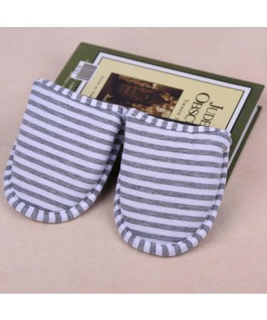Keenso Reisen Foldable Slippers - Soft Portable Slipproof Indoor Travel Slippers for Women | Gray Stripes - Buy Online on GoSupps.com