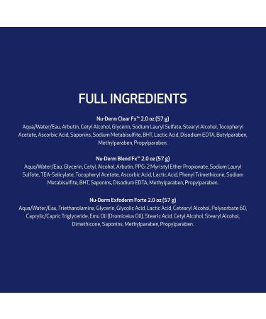 Obagi Medical Nu-Derm Hyperpigmentation Essentials with Clear Fx Cream Blend Fx Night Cream & Exfoderm Forte Exfoliator Brightening & Exfoliating Hyperpigmentation Regimen - Buy Online on GoSupps.com