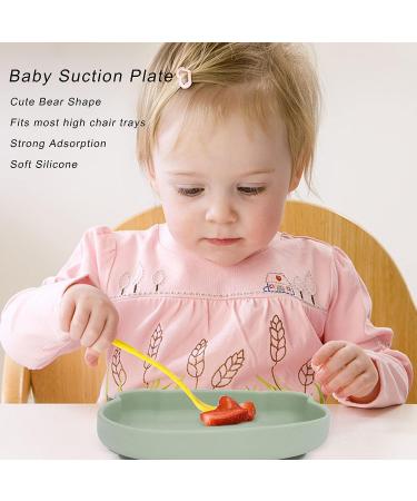 SALUTUYA Silicone Baby Plate with Suction Base - Easy to Clean Dinnerware (Green Black) - Buy Online on GoSupps.com