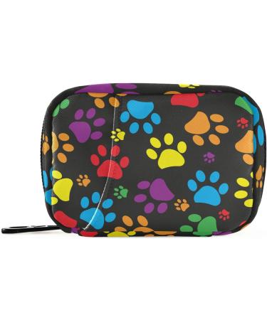 Travel Pill Organizer | Small 7 Day Pill Box | Weekly Vitamin Medicine Holder | Cute Colorful Paw Print Design - Buy Online on GoSupps.com