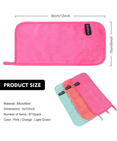 KinHwa Microfiber Makeup Remover Cloths 12 Pack - Reusable Face Towel for Skin Care - Soft Facial Wash Cloth 15x30 cm - Buy Online on GoSupps.com