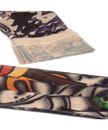 Kirozanny 12pcs Art Fake Temporary Tattoo Sun Protection Compression Arm Sleeves - Random Color - Buy Online on GoSupps.com