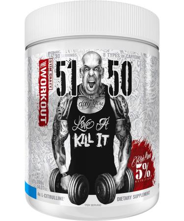 5% Nutrition Rich Piana 5150 High Stim Pre-Workout Powder | Extreme Energy  Focus  Pumps & Endurance | 350 mg Caffeine  Citrulline  Beta Alanine  N-Acetyl L-Tyrosine | 30 Srvgs (Blue Ice) - Buy Online on GoSupps.com