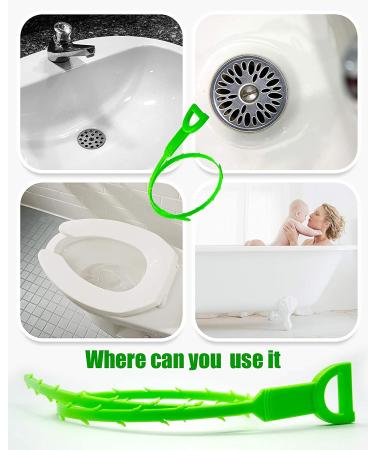 6-Pack Snake Drain Clog Remover Tool - 25 Inch Hair Cleaner for Sink & Tube - Green - Buy Online on GoSupps.com