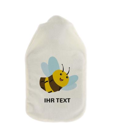 Stamp factory-hot water bottle with personalized cover-cozy hot water bottle cover with desired text such as names design-gift idea for children & adults (800 ml | bee)
